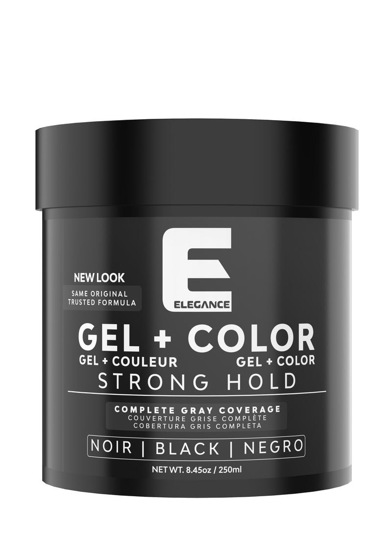 Elegance-E Series Gel - Black 250ml: Instant Grey Coverage, Strong Hold, Long-Lasting Shine, Easy Rinse Formula
