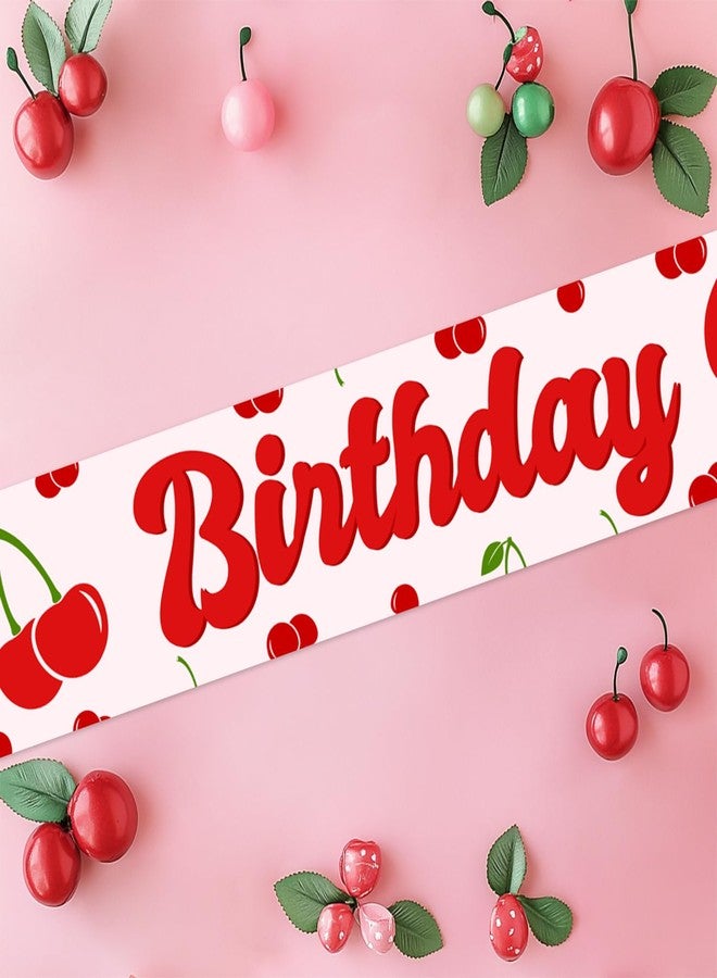 Merrystorm وشاح عيد ميلاد الكرز، ديكورات حفلات عيد ميلاد الكرز، ديكور عيد ميلاد الكرز في الأعلى، وشاح عيد ميلاد فتاة الكرز الحلو للفتيات، لوازم حفلات عيد ميلاد الفاكهة والتوت - Image 2
