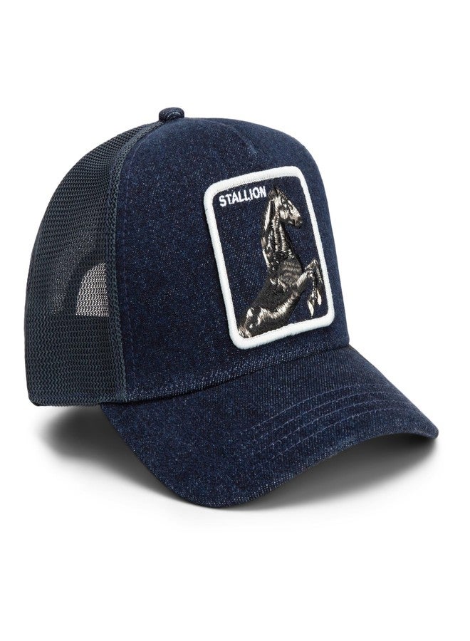 جورين بروس. قبعة سائق الشاحنة من Goorin Bros. Original Recipe Denims، تصميم Denim Savage، مقاس واحد، للجنسين - Image 4