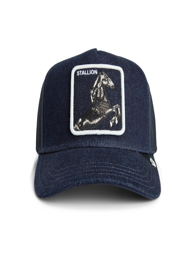 جورين بروس. قبعة سائق الشاحنة من Goorin Bros. Original Recipe Denims، تصميم Denim Savage، مقاس واحد، للجنسين - Image 1