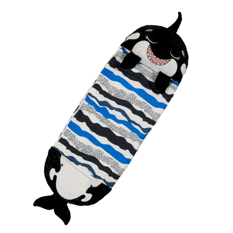 Happy Nappers Pillow & Sleepy Sack- Comfy, Cozy, Compact, Super Soft, Warm, All Season, Sleeping Bag with Pillow- Medium 54â€ x 20â€, Shark - Image 1
