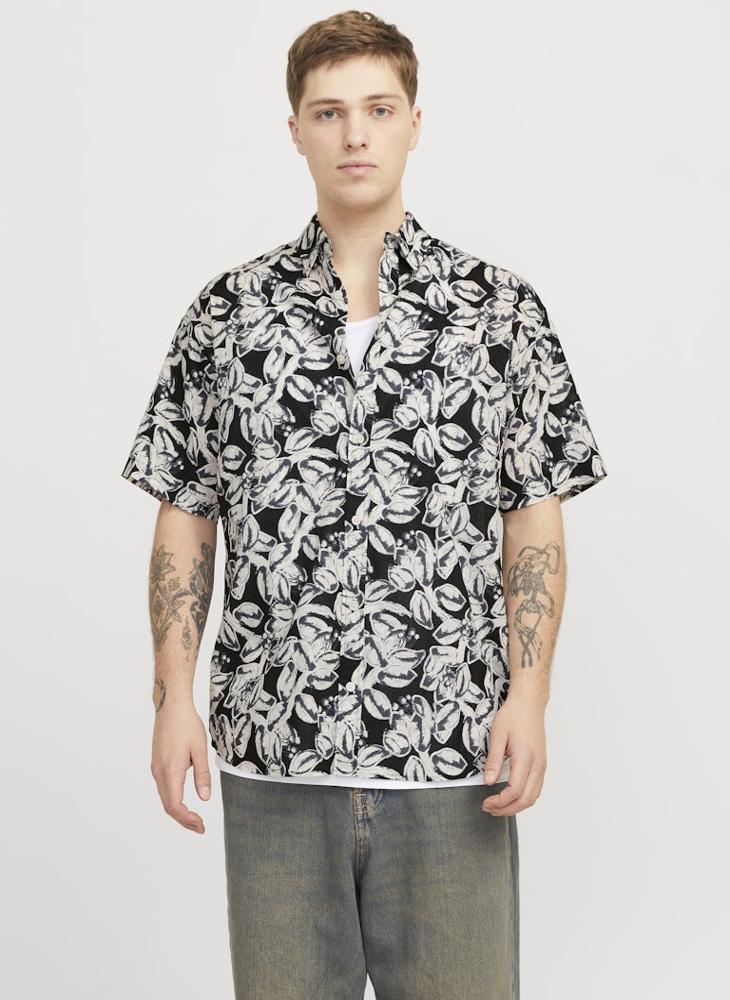 JACK & JONES Jorjoshua Split Printed Relaxed Fit Shirt  - Image 1