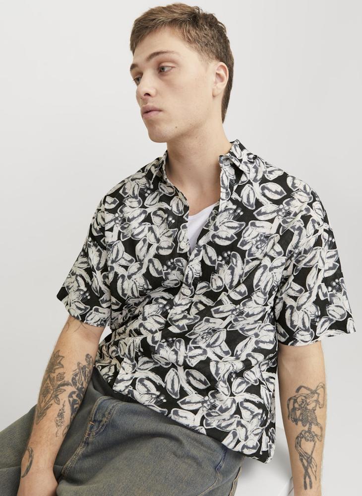 JACK & JONES Jorjoshua Split Printed Relaxed Fit Shirt  - Image 3