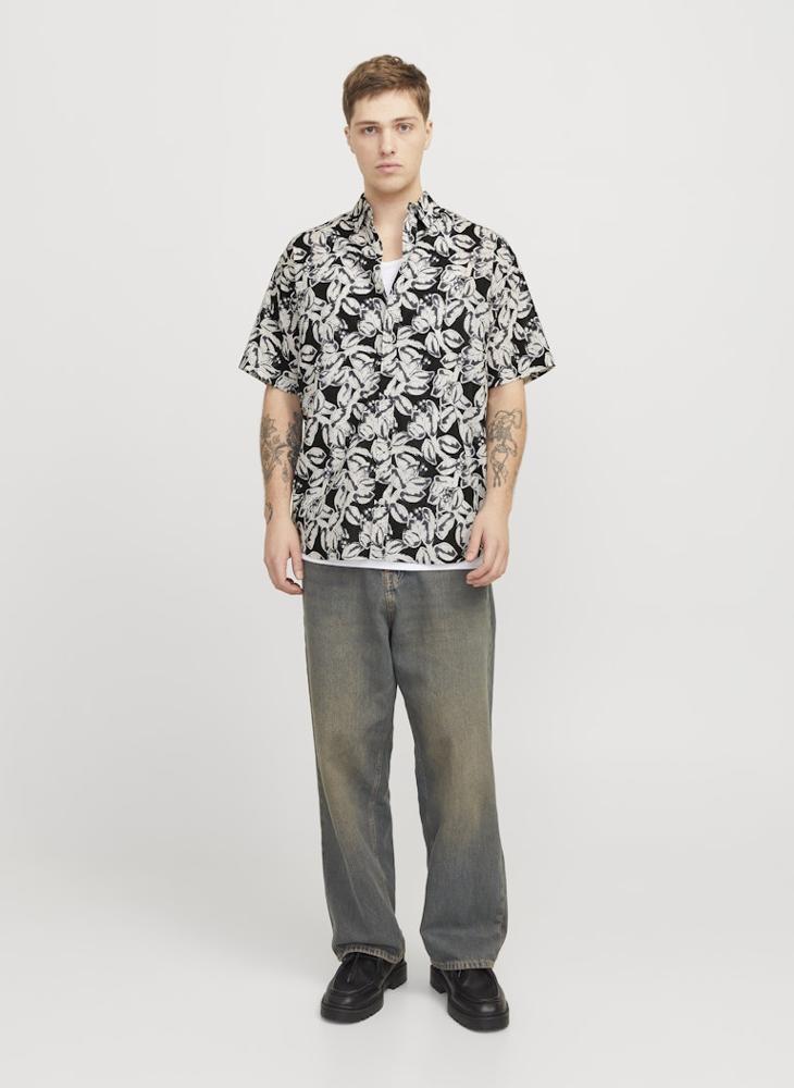 JACK & JONES Jorjoshua Split Printed Relaxed Fit Shirt  - Image 4