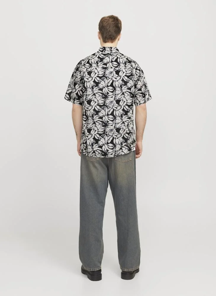 جاك اند جونز Jorjoshua Split Printed Relaxed Fit Shirt