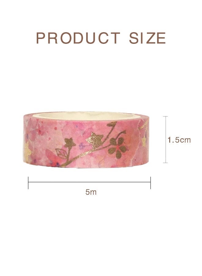 Organizer 6 Rolls Gold Tape Set, Wide gold foil Masking Tape Decorative for Arts, DIY Crafts, Journal Supplies, Planners, Scrapbook, Card / Gift Wrapping 15mm ( Beauty of Nature ) - Image 2