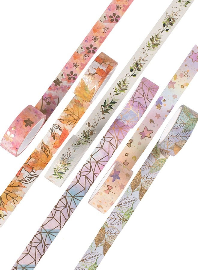 Organizer 6 Rolls Gold Tape Set, Wide gold foil Masking Tape Decorative for Arts, DIY Crafts, Journal Supplies, Planners, Scrapbook, Card / Gift Wrapping 15mm ( Beauty of Nature ) - Image 3