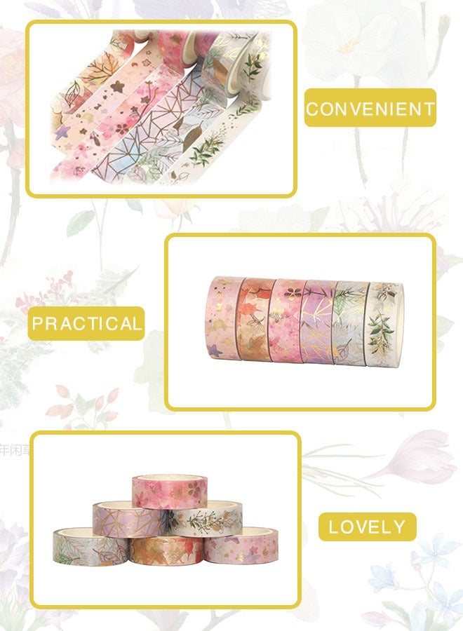 Organizer 6 Rolls Gold Tape Set, Wide gold foil Masking Tape Decorative for Arts, DIY Crafts, Journal Supplies, Planners, Scrapbook, Card / Gift Wrapping 15mm ( Beauty of Nature ) - Image 5