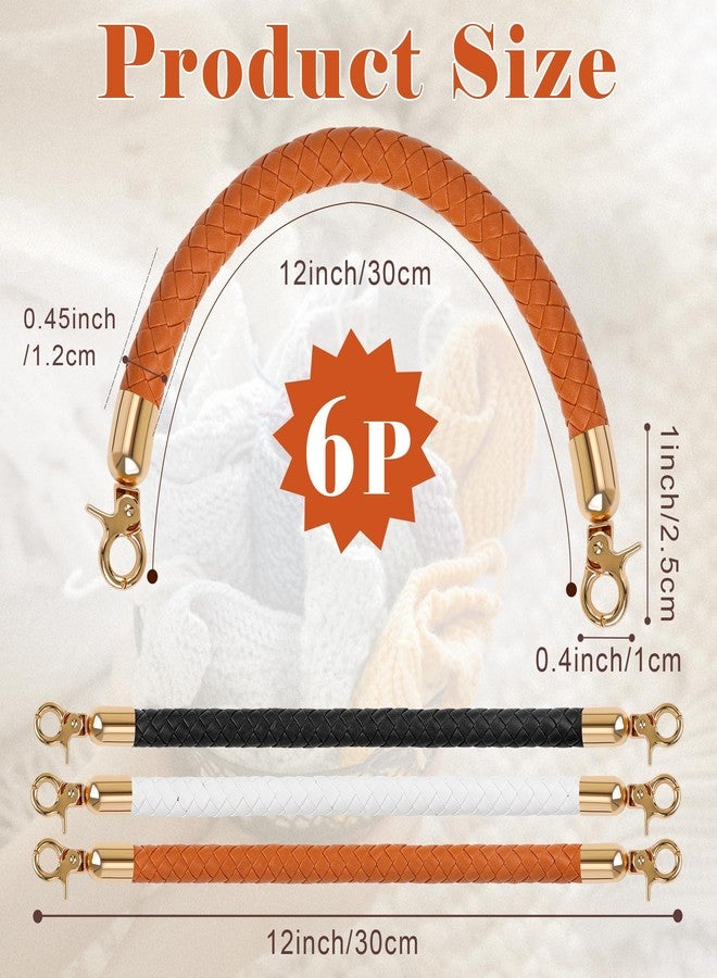 Coitak 3+6 PCS Bag Bases for Crochet with Braided Purse Handles for Bag Making, 2 PCS Crochet Hooks, 3 Colors Leather Purse Bottoms for Crocheting, 12 Inch Handbag Handles (White, Black, Brown) - Image 3
