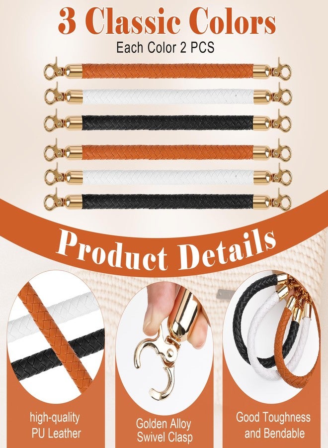Coitak 3+6 PCS Bag Bases for Crochet with Braided Purse Handles for Bag Making, 2 PCS Crochet Hooks, 3 Colors Leather Purse Bottoms for Crocheting, 12 Inch Handbag Handles (White, Black, Brown) - Image 5