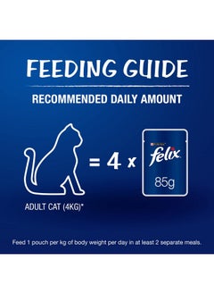 PURINA Felix As Good As It Looks Wet Food For Adult Cats|Complete And Balanced Cat Food |Tuna Flavour|Pack Of 12 Pouches (12 X 85 G),Pack Of 1  - Image 5