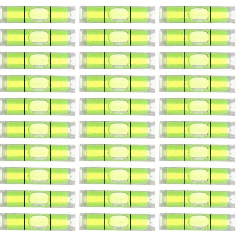 50 Pcs Mini Bubble Level Tool 8x35mm Fluorescent Horizontal Ruler for Picture Frames RV Trailer - Image 2