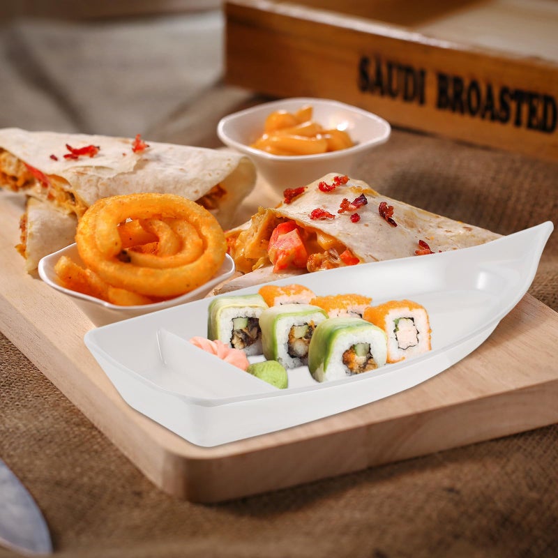 Small Melamine Sushi Boat Serving Tray Japanese Style Seafood Fruit Platter For Parties Buffet - Image 4