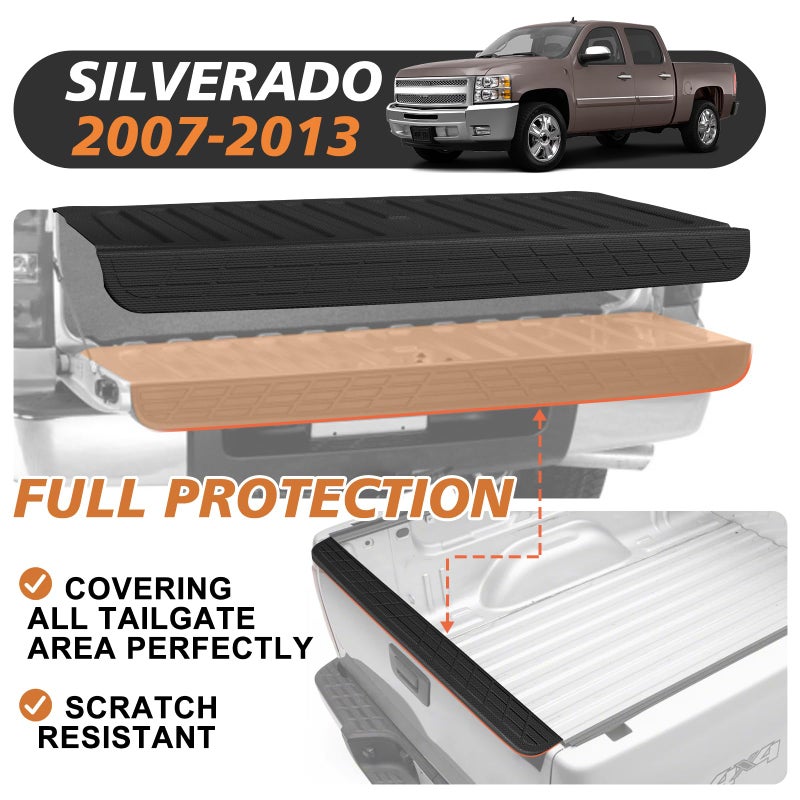 TripleAliners Truck Mat Compatible with 2007-2013 Chevy Silverado & GMC Sierra 1500 Accessories, Tailgate Mat Custom Fit All Weather Protection Pickup Liner, w/Tailgate Cap Protector - Image 2