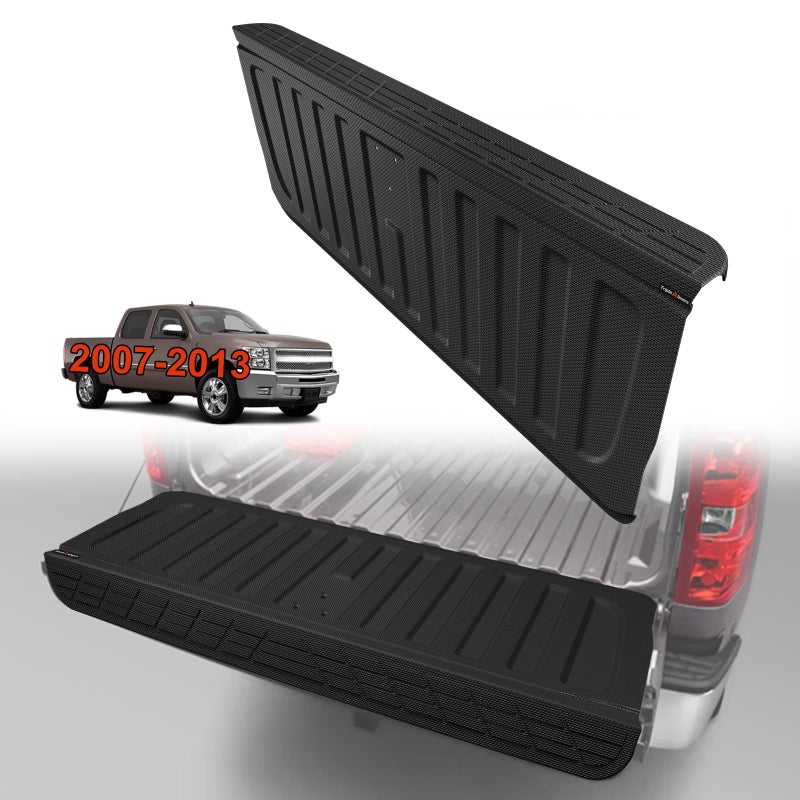 TripleAliners Truck Mat Compatible with 2007-2013 Chevy Silverado & GMC Sierra 1500 Accessories, Tailgate Mat Custom Fit All Weather Protection Pickup Liner, w/Tailgate Cap Protector - Image 1