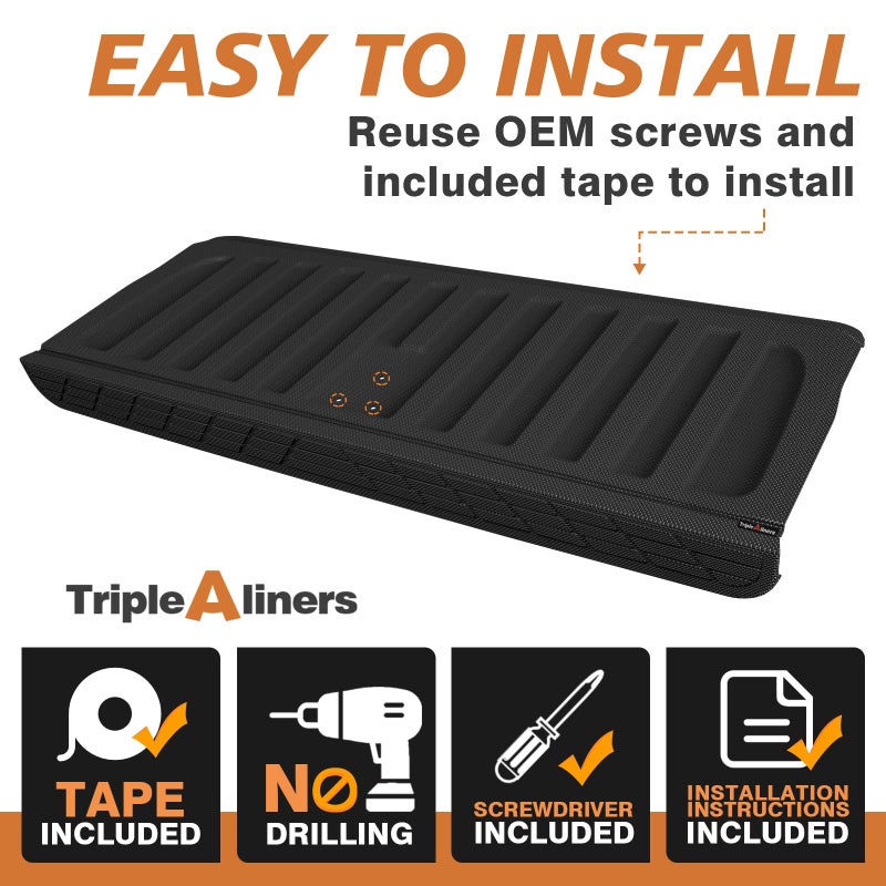 TripleAliners Truck Mat Compatible with 2007-2013 Chevy Silverado & GMC Sierra 1500 Accessories, Tailgate Mat Custom Fit All Weather Protection Pickup Liner, w/Tailgate Cap Protector - Image 5