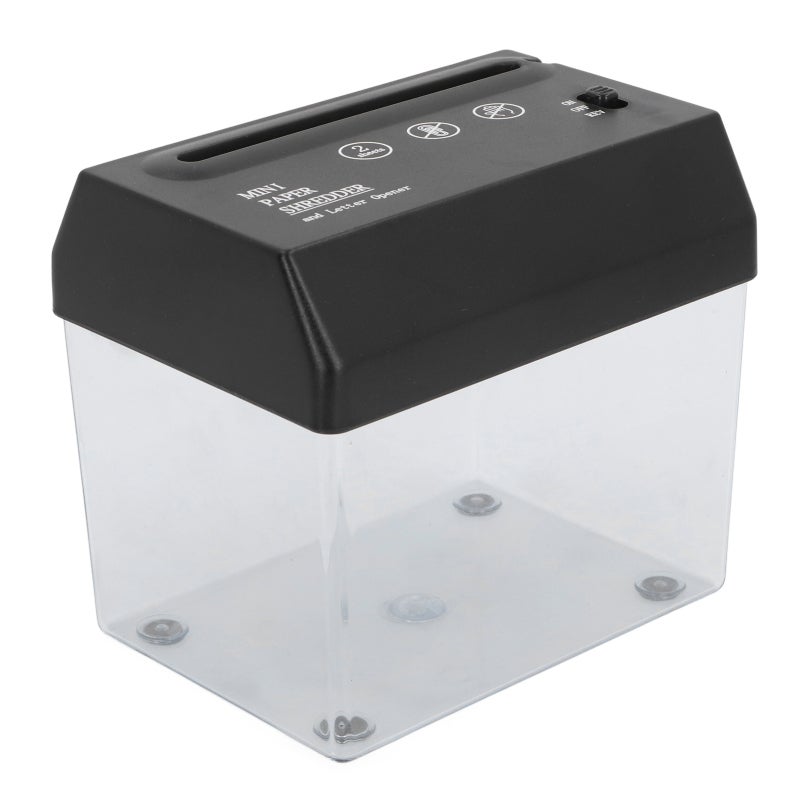 Desktop Paper Shredder 4.84 Inch Entry 0.14 Inch Strip Cut - Portable Handle Mini Shredder for Office Home School Use - Image 4