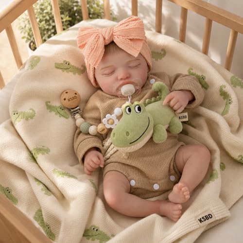 KSBD Realistic Reborn Baby Dolls20 inch Sleeping Lifelike Newborn Real Life Baby Dolls Soft Cloth Body with Feeding Toy Accessories for Kids Age 3 - Image 1