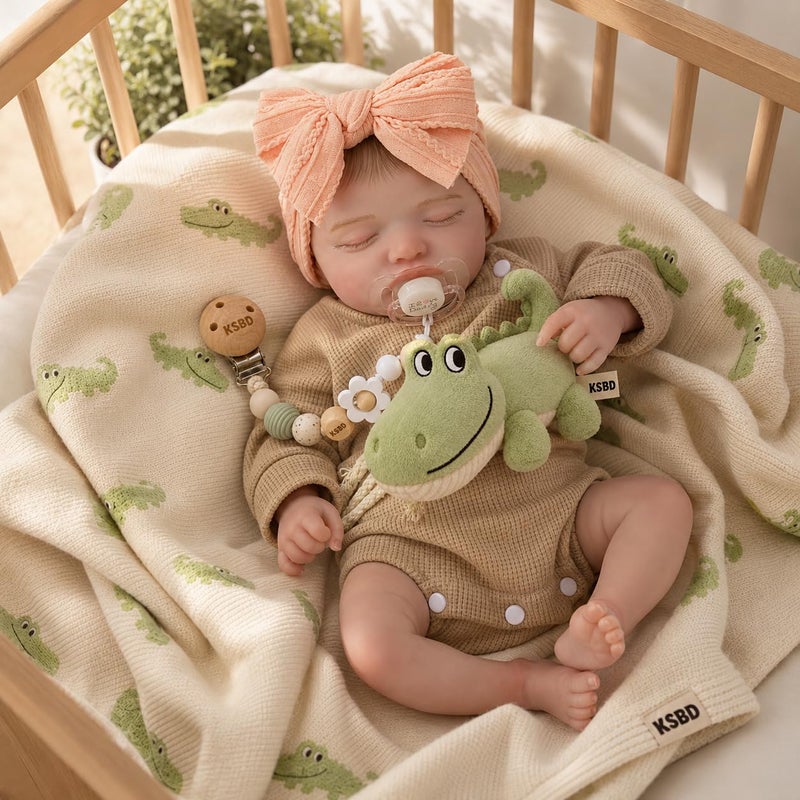 KSBD Realistic Reborn Baby Dolls20 inch Sleeping Lifelike Newborn Real Life Baby Dolls Soft Cloth Body with Feeding Toy Accessories for Kids Age 3 - Image 4