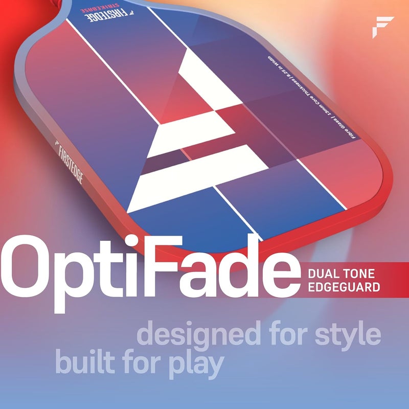FIRSTEDGE StrikeBase Fibreglass Pickle Ball Racket | Wide Body Pickleball Paddle | Grit Painted Surface | Dual-Tone Edge Guard | Lightweight (Storm Blue) - Image 4