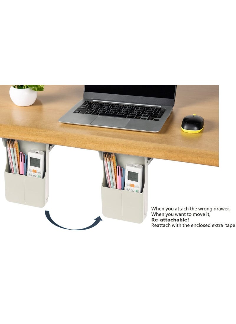 Generic Under Desk Drawer Under Desk Storage Table Hidden Drawer Desk Storage for Office School Pens Pencils Phone (Small, Grey)  - Image 5
