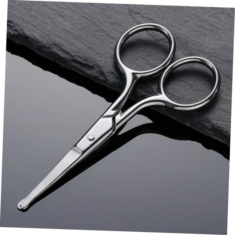 Outanaya Facial Hair Scissors Round Head Eyebrow Trimmer Nose Hair Scissor Barber Scissors Safety Scissor - Image 3