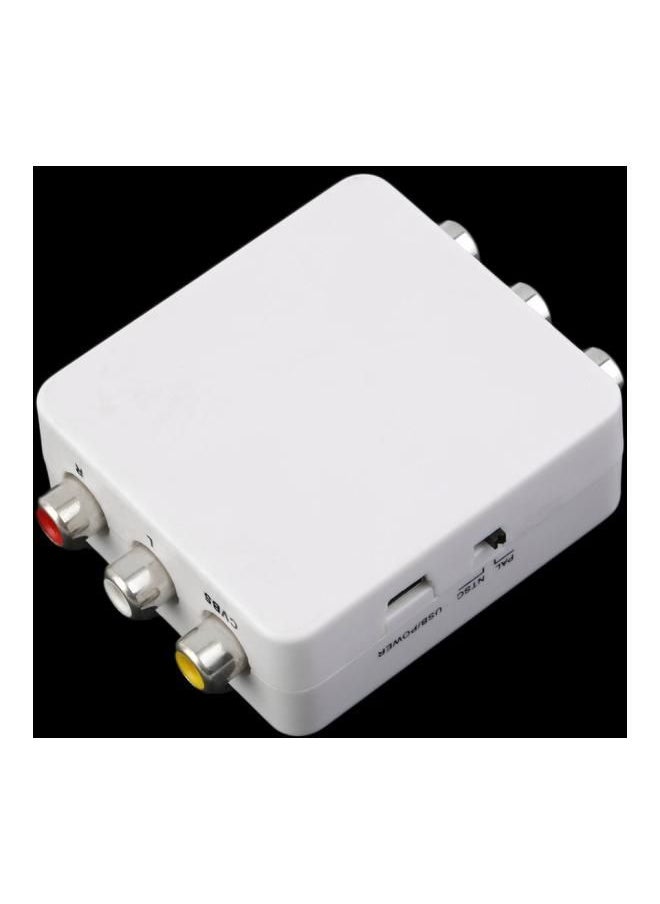 NIBEMINENT - Mini PAL To NTSC Converter Adapter With Data Cable White - Image 1