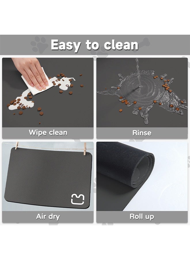 DUNISO حصيرة طعام الحيوانات الأليفة، حصيرة ماصة للكلاب لطعام وماء، حصيرة تغذية غير قابلة للانزلاق، إكسسوارات الكلاب، مستلزمات الحيوانات الأليفة، 35*50 سم - Image 3