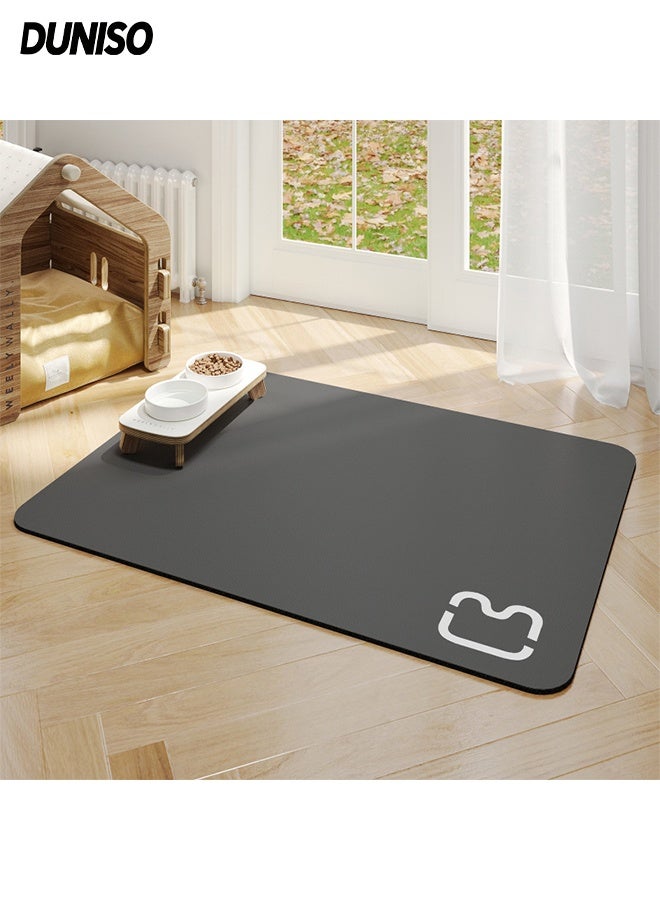 DUNISO حصيرة طعام الحيوانات الأليفة، حصيرة ماصة للكلاب لطعام وماء، حصيرة تغذية غير قابلة للانزلاق، إكسسوارات الكلاب، مستلزمات الحيوانات الأليفة، 35*50 سم - Image 1