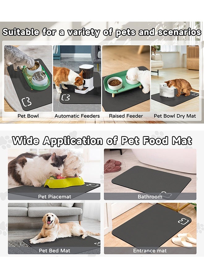 DUNISO حصيرة طعام الحيوانات الأليفة، حصيرة ماصة للكلاب لطعام وماء، حصيرة تغذية غير قابلة للانزلاق، إكسسوارات الكلاب، مستلزمات الحيوانات الأليفة، 35*50 سم - Image 5