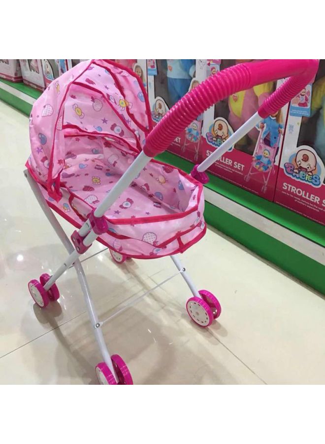Children's Toys Trolley Doll Girls Play House Toy Trolley Toy Baby Trolley-Color:Reclining With Basket - Image 3