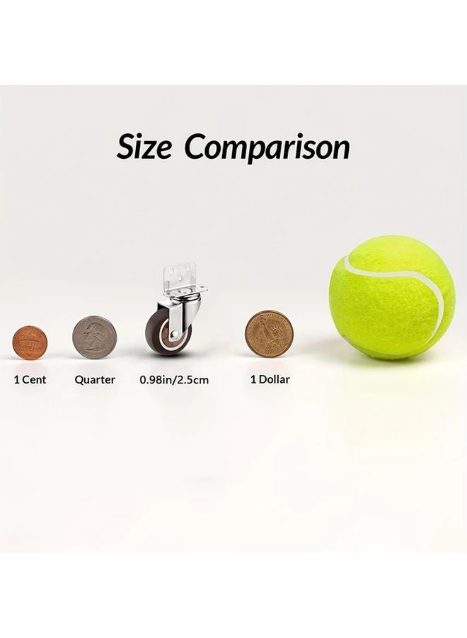 TPR L Casters 1 Inch Wheel With Two Movable Parts And Two Brakes - Image 4