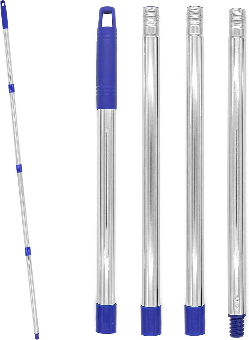 EaseYourDay 4-Section 1.3 ft. to 5.2 ft. Stainless Steel Pole Mop Replacement Handle Standard American Threading Compatible with All Cleaning Head with 3/4 Inch American Threading System - Image 1