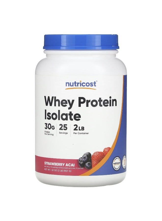 Nutricost, Whey Protein Isolate, Strawberry Acai , 2 lb (907 g) - Image 1