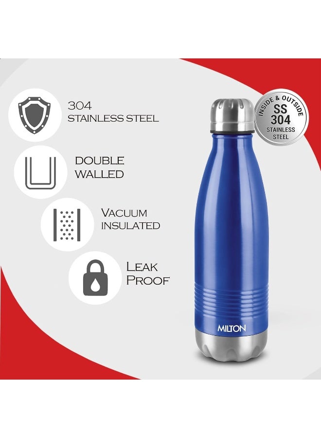 Milton 700ml  Vacuum Insulated Flask Stainless Steel  Thermosteel 24Hr Hot & Cold Leak Proof Rust Free Water Bottle for Sports Gym Travelling School Duo DLX Blue - Image 3