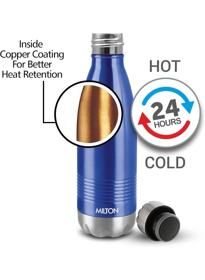 Milton 700ml  Vacuum Insulated Flask Stainless Steel  Thermosteel 24Hr Hot & Cold Leak Proof Rust Free Water Bottle for Sports Gym Travelling School Duo DLX Blue - Image 2