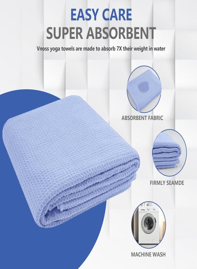 Vnoss Hot Yoga Towel - Microfiber Non Slip Yoga Mat Towel with Grip Dot Sweat Absorbent Towel for Hot Yoga, Pilates and Fitness 72" x 24", Blue - Image 4