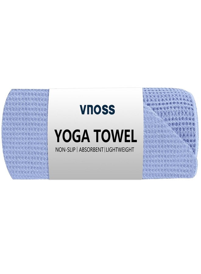 Vnoss Hot Yoga Towel - Microfiber Non Slip Yoga Mat Towel with Grip Dot Sweat Absorbent Towel for Hot Yoga, Pilates and Fitness 72" x 24", Blue - Image 1