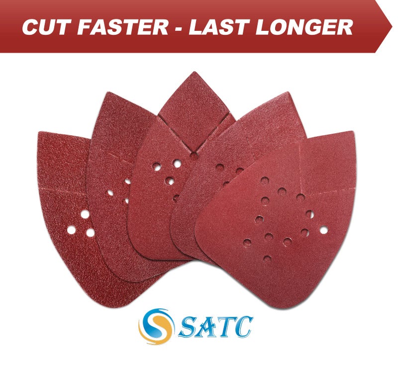 S SATC Mouse Detail Sander Sandpaper 50 PCS Mouse Sanding Pads 12 Hole Mouse Sandpaper Assorted 60/80/120/150/220 Grits - Image 5