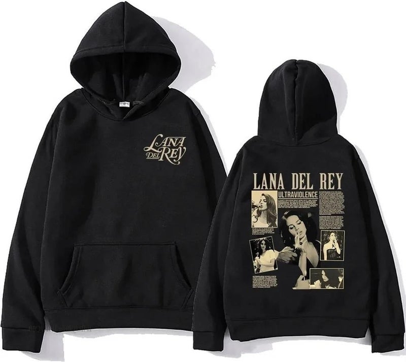 Lana Del Rey Printed Black Hooded Sweatshirt