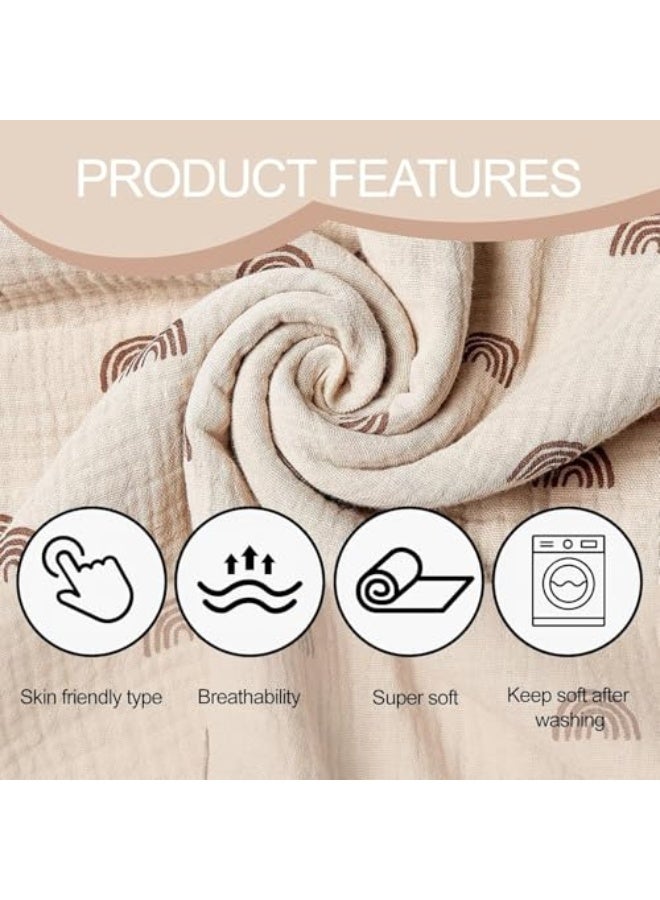 NALACAL Muslin Nursing Cover for Baby Breastfeeding, 100% Cotton Cover with Adjustable Strap and Rigid Hoop, Multi-Use Carseat Canopy, Soft 360° Privacy Shield, Lightweight and Breathable (Rainbow)  - Image 3