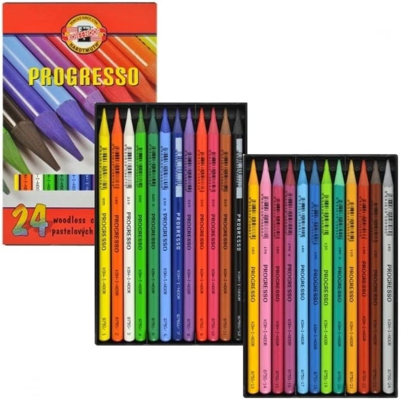 Koh-i-noor Progresso 24 Woodless Coloured Pencils Set - Image 2