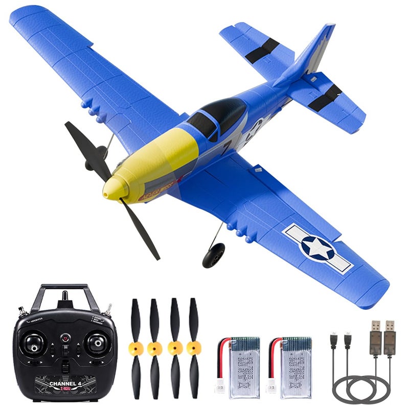 ANTSIR P51 RC Plane Remote Control Airplane 24GHZ with 6Axis Gyro StabilizerAileronElevatorRudder for Boys Adults BirthdayXmas Gift Age 12 Years and UP4CHP51B Razorback - Image 3