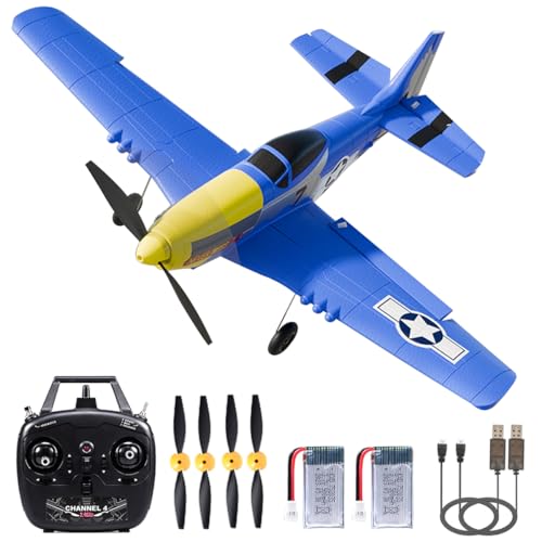 ANTSIR P51 RC Plane Remote Control Airplane 24GHZ with 6Axis Gyro StabilizerAileronElevatorRudder for Boys Adults BirthdayXmas Gift Age 12 Years and UP4CHP51B Razorback - Image 1