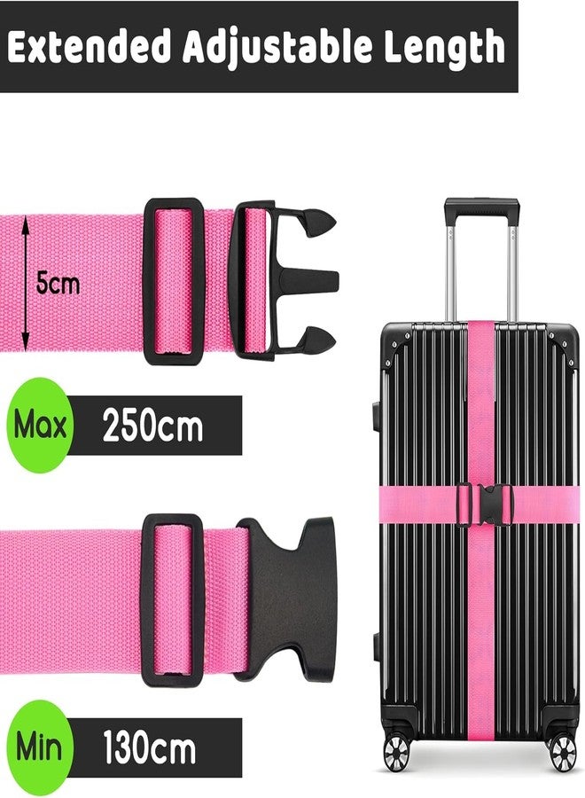 Elvana Heavy Duty Luggage Strap Pack of 2 | Adjustable Suitcase Belt for Travel Security | Durable Baggage Strap for Airplane & Holiday Travel | Multicolour - Image 2