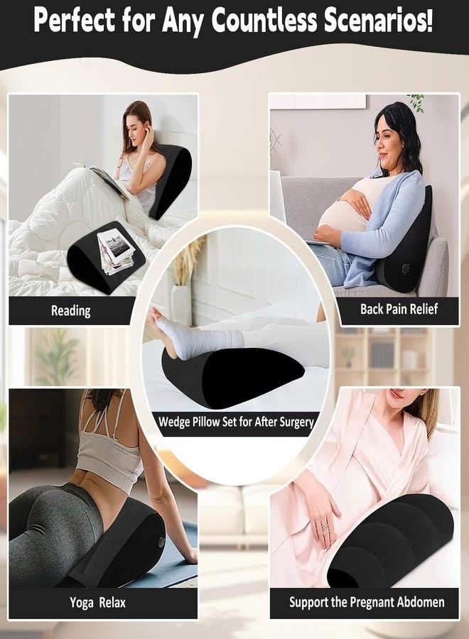 LuxoCare Inflatable Wedge Pillow for Sleeping & Travel - Adjustable Bed Wedge Cushion for Acid Reflux, Sleep Apnea & Back Pain Relief, Portable Leg Elevation Pillow for Circulation & Post Surgery Recovery - Image 3