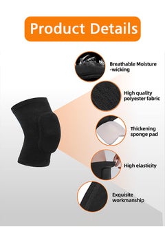 GIFT Volleyball Knee Pads for Dancers, Soft Breathable Knee Pads for Men Women Younth Girls Kids Knees Protective, Knee Braces for Volleyball Football Dance Yoga Wrestling Running Cycling (Black, Large)  - Image 5