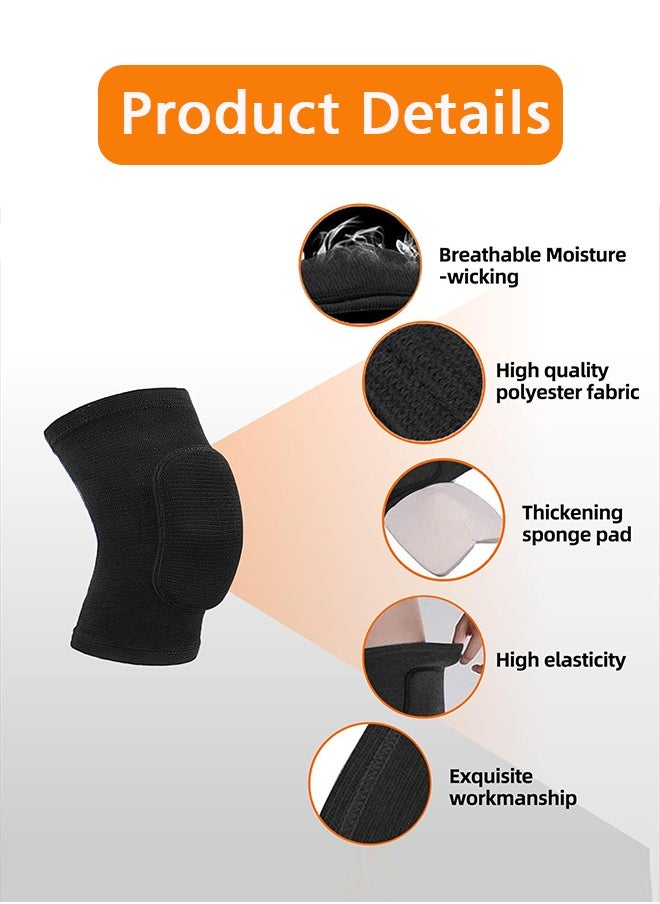 GIFT Volleyball Knee Pads for Dancers, Soft Breathable Knee Pads for Men Women Younth Girls Kids Knees Protective, Knee Braces for Volleyball Football Dance Yoga Wrestling Running Cycling (Black, Large)  - Image 5