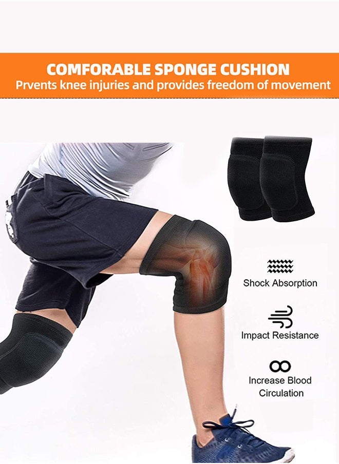 GIFT Volleyball Knee Pads for Dancers, Soft Breathable Knee Pads for Men Women Younth Girls Kids Knees Protective, Knee Braces for Volleyball Football Dance Yoga Wrestling Running Cycling (Black, Large)  - Image 2