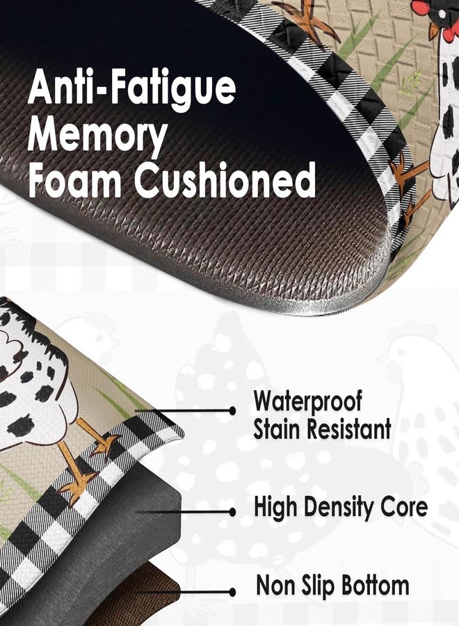 Nesphy Anti-Fatigue Rooster Kitchen Rug Set of 2 Cushioned Chicken Rug for Floor, Farmhouse Standing Mat Waterproof Non-Slip Mat PVC Ergonomic Comfort Foam Kitchen Decor - Image 5